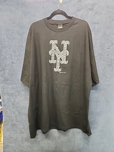 Stitches NY Mets Bling Iced Diamond Logo  T-Shirt 3XL Vintage NOS 2007 mACE-02 - Picture 1 of 4