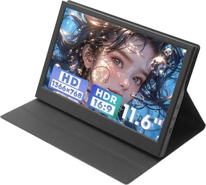 11.6" HD 1366x768 Portable Monitor USB C HDMI HDR Travel Screen LCD Display 60Hz - Picture 1 of 6