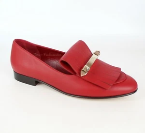 NEW VALENTINO GARAVANI Rockstud Fringed Leather Loafer, EUR37.5, MSRP$895 - Picture 1 of 12