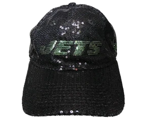 New Era Victoria's Secret Pink New York JETS Hat Cap OS Black Green Sequin Bling - Picture 1 of 12