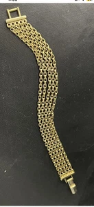 Estate Findings Vintage Signed Napier Gold Tone Multiple Chain Link Bracelet - Picture 1 of 11