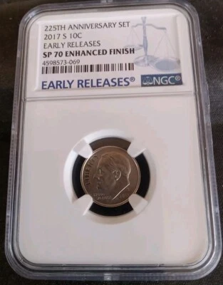 2017 S 10c SP 70 Enhanced Finish 225th Anniversary Set  - Image 1 of 3