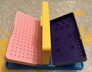 Caja de almacenamiento de plástico y organizador de viaje triple Joyero Emson 1988 vintage - Imagen 1 de 13