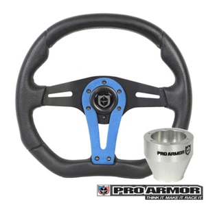 Pro Armor Force Steering Wheel Blue Spoke+ Silver Hub RZR 800/900/1000 Can-Am X3 - Picture 1 of 1