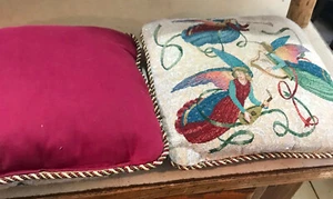 Pair of Angel Print Decorative Throw Pillows  17 x 17 - Picture 1 of 3