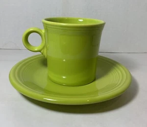 Fiesta Ware Cup Saucer Dessert Plate Green USA - Picture 1 of 5