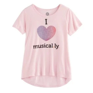 girls I love musical.ly Graphic Tee size XL 16 NEW - Picture 1 of 2
