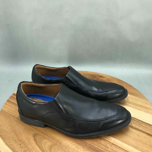 Mocassini Clarks punta grembiule uomo 9 M pelle nero scarpe casual
