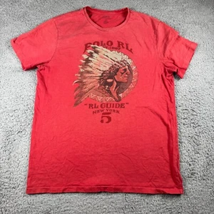 Vintage Polo Ralph Lauren Indian Head Aztec New York 5 T Shirt Size Large 90s - Picture 1 of 8