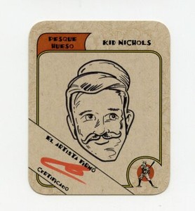 #TN22572 KID NICHOLS ORANGE Artist Signed Pesque Hueso Card