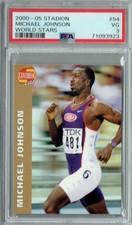PSA 3 VG Michael Johnson 2000-05 Stadion #54 Rare Trading Card World Stars