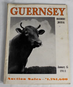 Guernsey Breeders Journal January 15, 1944 Cow Calf Bull Farms Cattle Dairy Ads - Imagen 1 de 21