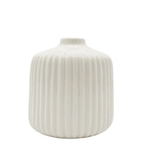 Keramik Vase weiß elegant Deko Hochzeit Verlobung Tischdeko Tisch Blumen Glanz - Bild 1 von 2