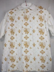 Avirex Men’s Gold Graphic Polo Shirt Size M White Short Sleeve 100% Cotton (M17) - Picture 1 of 8