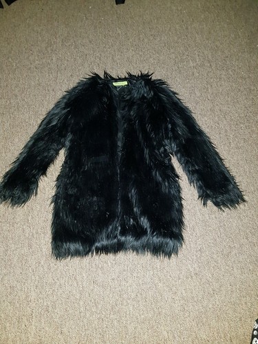 INCREDIBILE CAPPOTTO VERSACE PELLICCIA FINTA NERO PICCOLO