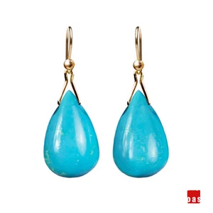 Pendientes de gancho o palanca de oro azul puro de 18 K o 14 K para la Bella Durmiente - Imagen 1 de 12