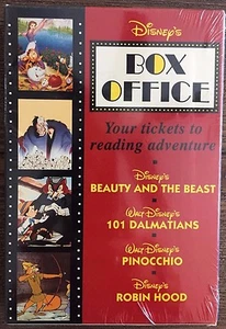 1992 Disney's BOX OFFICE Novels 4 Beauty 101 Dalmatians Pinocchio Robin Hood NEW - Picture 1 of 4
