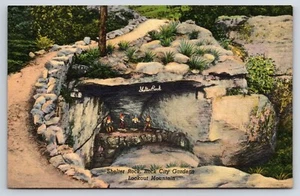 Postal de lino de colección Shelter Rock, Rock City Lookout Mountain, Georgia - Imagen 1 de 2