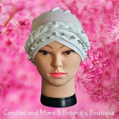 Turban Iyawo White Head Wrap Turbante Santeria Iyabò Yoruba Ocha Santeria IFA - Image 1 of 2