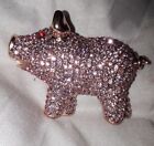 BUTLER & WILSON Crystal Brooch Pin Boxed Pink Pig Gold Tone, 6 cm long.Signed