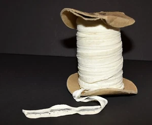 Vintage Roll White Striped Lace 1 1/8" Wide Approx. 250 Yards NOS - Picture 1 of 5