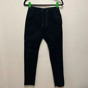 Zanerobe Sable Black Microfiber Perforated Drawstring Piped Lounge Pants 29 - Picture 1 of 6