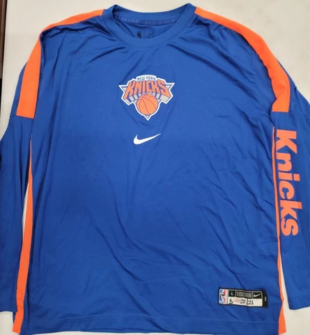 30113 Nike NEW YORK KNICKS Team Issued Authentic Long Sleeves Warm Up Shirt NEW Cover