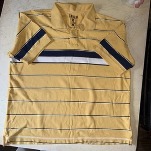 IZOD gestreiftes hellgelbes Hemd Herren Größe L gesticktes Logo 100% Baumwolle - Bild 1 von 6