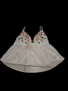 Victoria's Secret Dessous transparentes Trägertop Damen L mehrfarbig Babydoll kokett - Bild 1 von 7