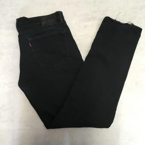 Levis 511 Jeans Mens W36 L34 Black Denim Slim Fit Zip Fly Stretch Distressed - Picture 1 of 17