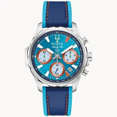 Bulova E1 Team Miami Racing Marine Star B Chronograph Men's Watch 100M - Image 1 of 4