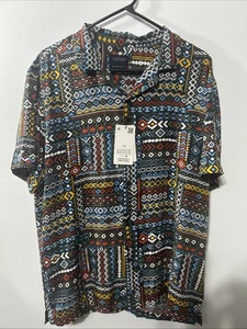 Camisa tribal manga corta abotonada Cactus Man Ricky Singh para hombre talla X grande - Imagen 1 de 5