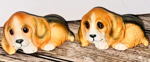 VINTAGE Homco Basset Hound Welpen Figuren das #1407 Set Cottage Core - Bild 1 von 2
