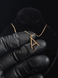 Lux Collection Diamant A Initiale Anhänger Halskette in 10k Rotgold mit 18 Zoll - Bild 1 von 5