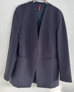 Spanx Navy Ponte Collarless Jacket Size Small - Picture 1 of 8