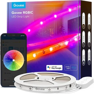 Govee Striscia LED RGBIC Pro 5 m banda luminosa intelligente Alexa Google musica sincronizzazione app controllo - Foto 1 di 15