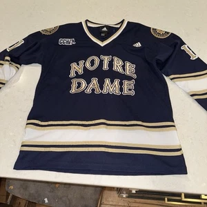 Adidas Notre Dame Hockey Jersey CCHA Youth L/XL Adult Small STITCHED #11 No Name - Picture 1 of 5