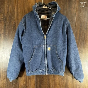 VTG Carhartt Jacket Youth XL Denim Blanket Lined 90s USA Made JB698 ASAP Rocky - Picture 1 of 11