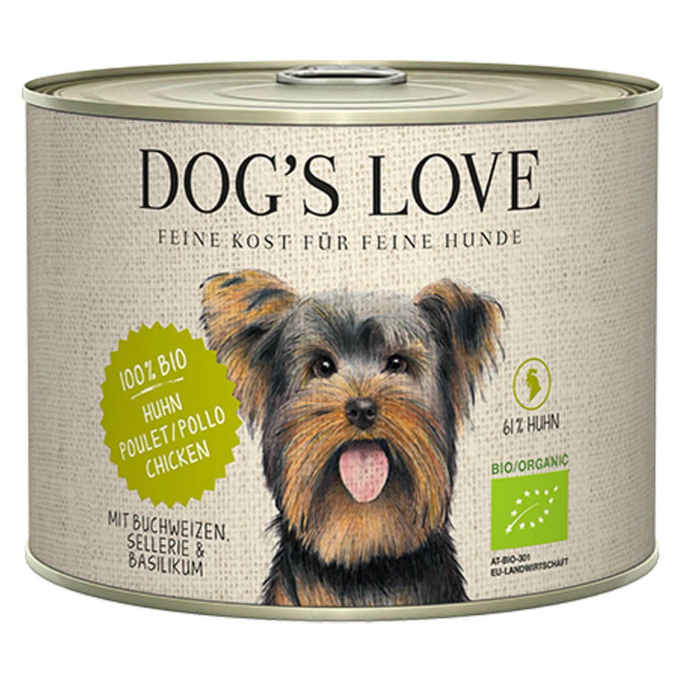 Dog's Love Men� BIO Huhn Buchweizen Sellerie 6x 800 g Nassfutter getreidefrei - Bild 1 von 1