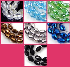 8x6mm Czech glass Firepolish Faceted Barrel Beads - Choose Color (24)