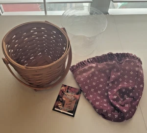 Vtg. 2000 LONGABERGER 7" Measuring Basket w/ liner and rust cloth insert - Picture 1 of 13