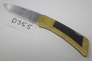 Gerber 97223 Brass Lockback Folding Knife USA Old School Wooden Handle EDC USA