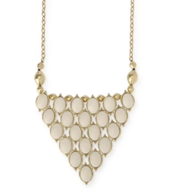 Collar frontal babero cabujón marfil tono dorado marca Lucky nuevo con etiquetas Foto 1 de 4