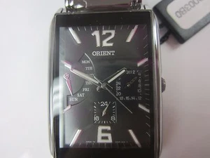 ORIENT JAPAN MEN'S WATCH QUARTZ ALL S/S IP BLACK ORIGINAL CUUAB003B0 NEW - Picture 1 of 8