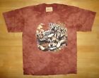 Vintage 2000 The Mountain Wolves Wolf Pups Brown Tie Dye Shirt Youth Large *NEW*