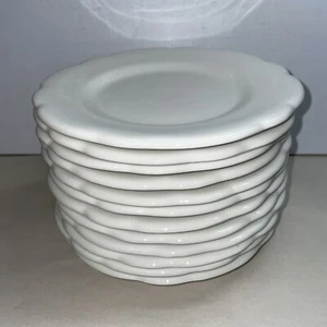 12 Buffalo China Off White Scalloped Dessert Salad Plates 7 1/4 inches - Picture 1 of 7