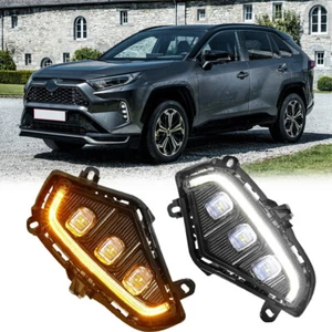 LED Fog Lights For Toyota RAV4 2019-2024 LED Fog Lamp WDRL,Turn Signal Lamps - Picture 1 of 11