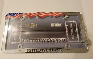 Chrome License Plate Frame "United We Stand - Picture 1 of 5