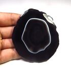 Handmade Black Smooth Gems 72x65mm Natural Agate Geode Slice Cabs 260Cts BS-1088