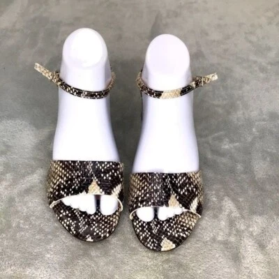 AGL Brenda Fog Snake Embossed Leather Sandals Size 7 - Image 1 of 4